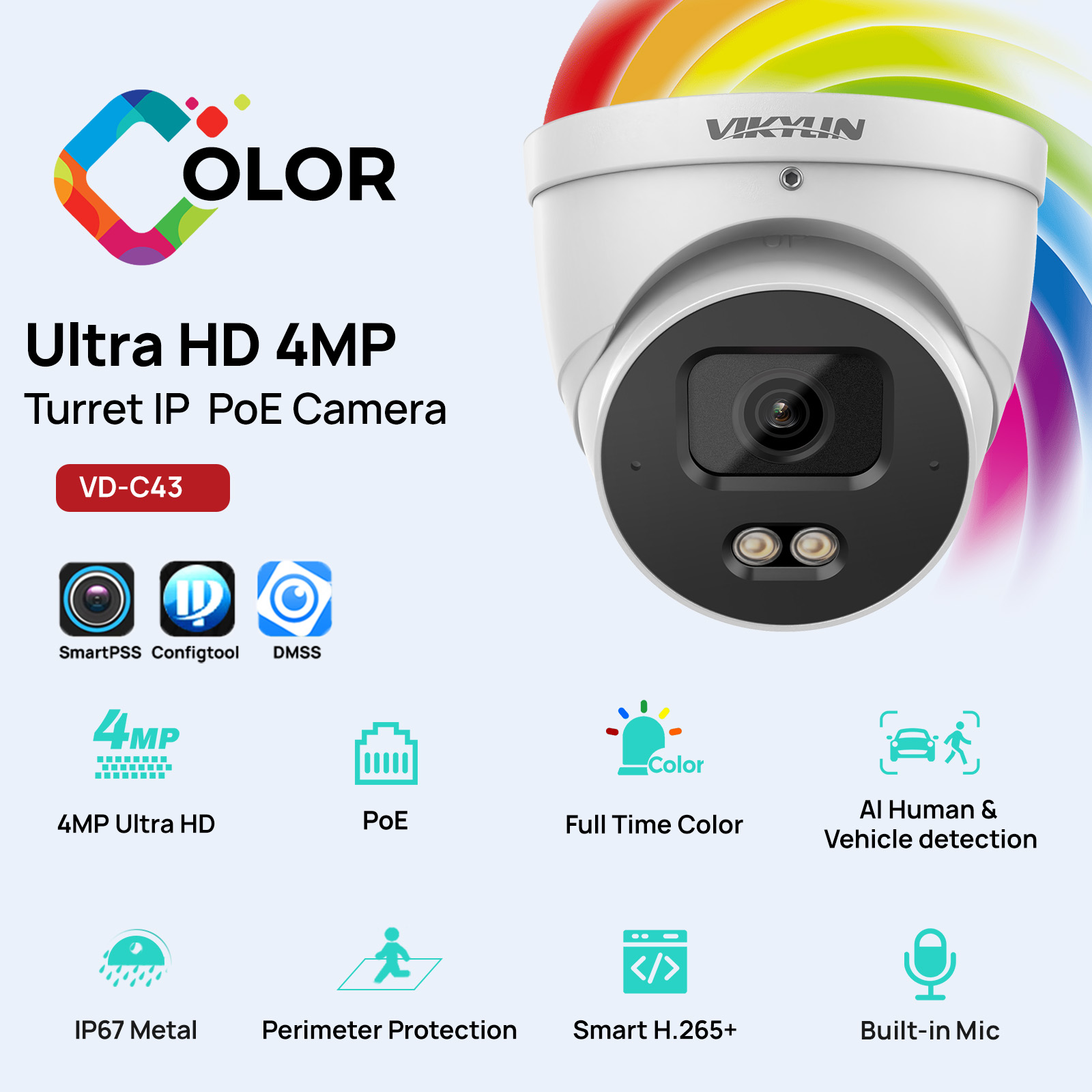 VIKYLIN 4MP Full Color IP Secu - огляд і ціна Smart Home Login